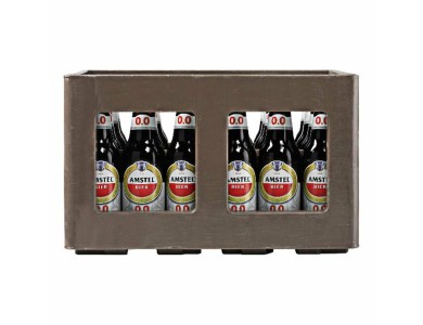 Amstel Malt 0.0% bier glas krat