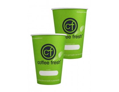 Coffee Fresh Bekers karton - 180cc - BIO groen