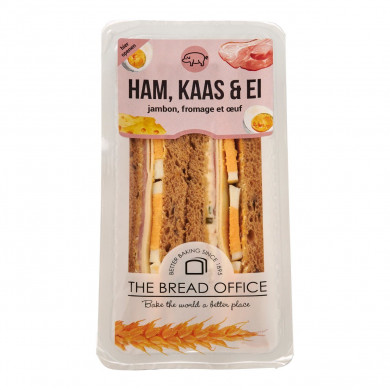 Sandwich ham, kaas en ei meergranen