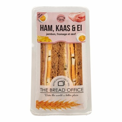 Sandwich ham, kaas en ei meergranen